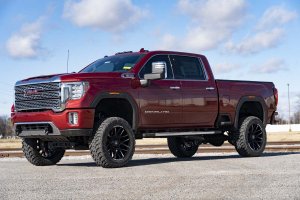 GMC Sierra 2500 HD Tow Hook Brackets - Front - Rough Country - Tow Hook to Shackle Conversion Kit - Black - '20-'25